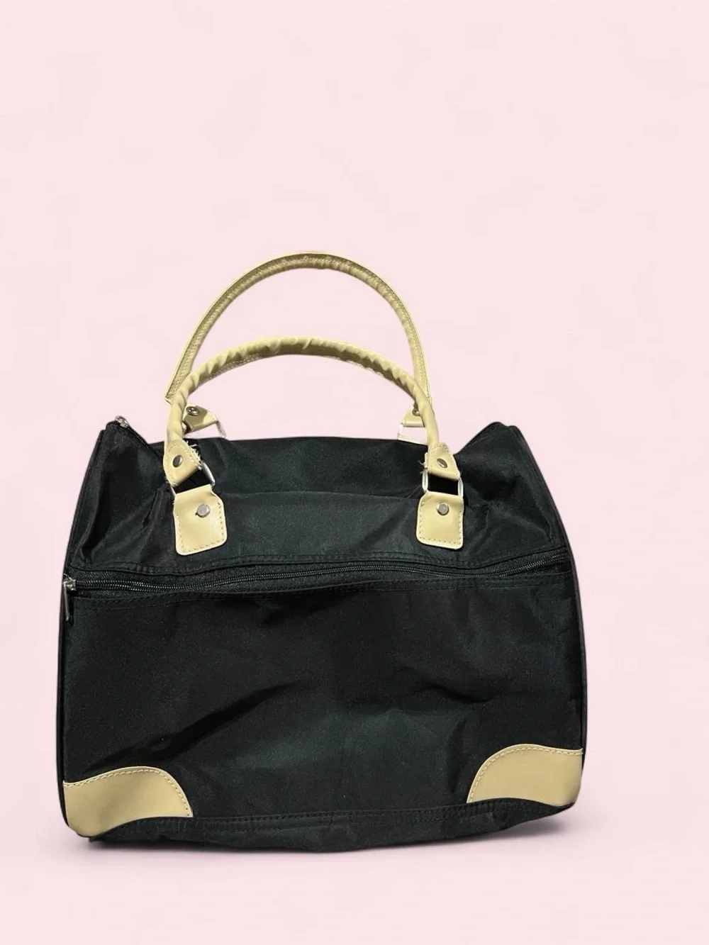 Classic Black & Cream Satchel Bag